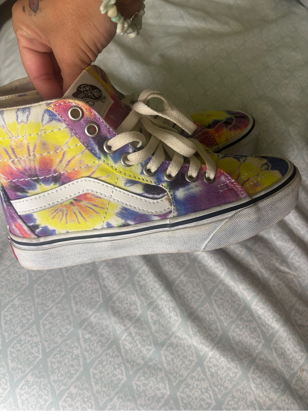 Vans womens High-Top Tie-Dye Sneakers in Yellow, Purple & Pink